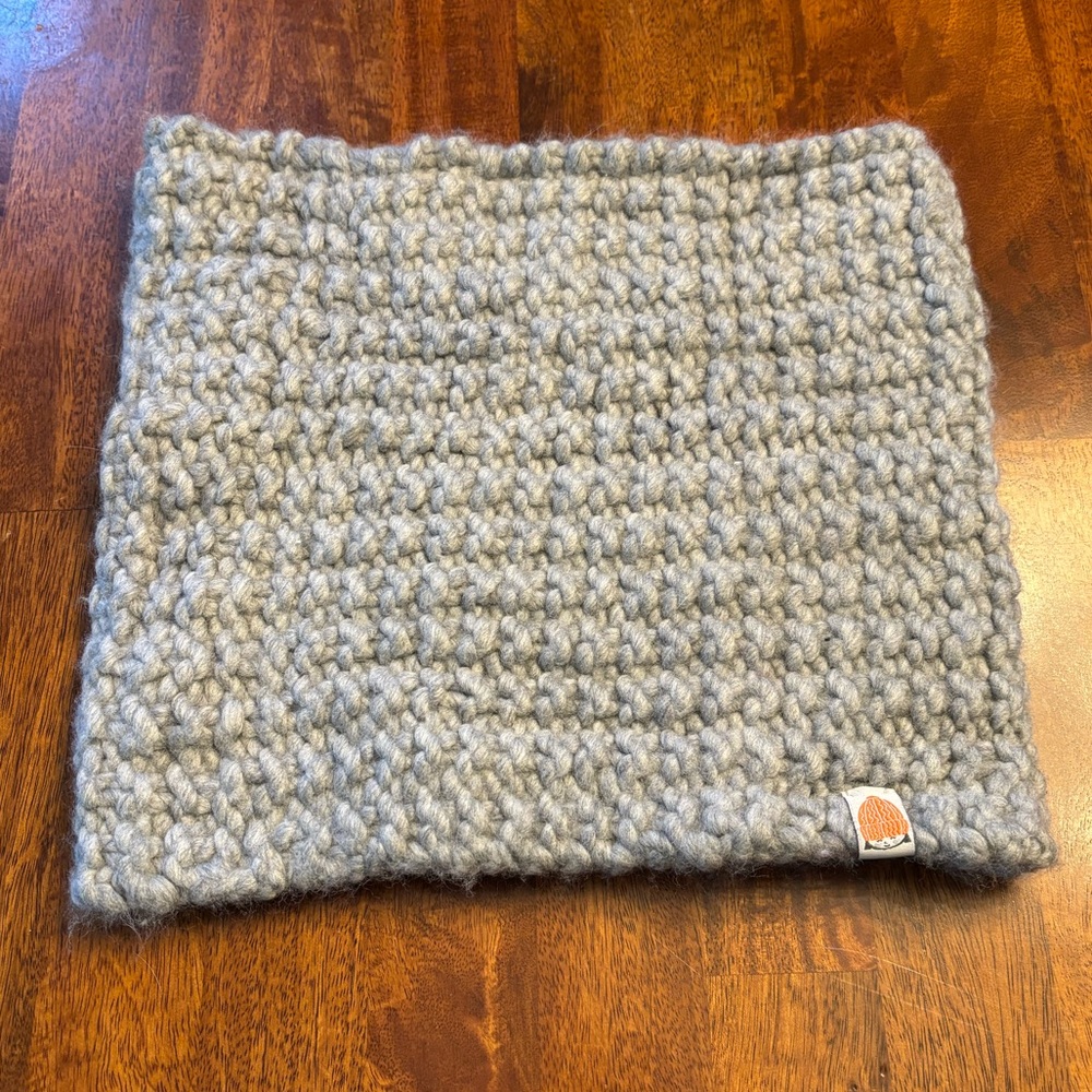 Sh*t Shit That I Knit STIK Shaw Neckie Cowl Scarf Grey Alpaca Blend Like New